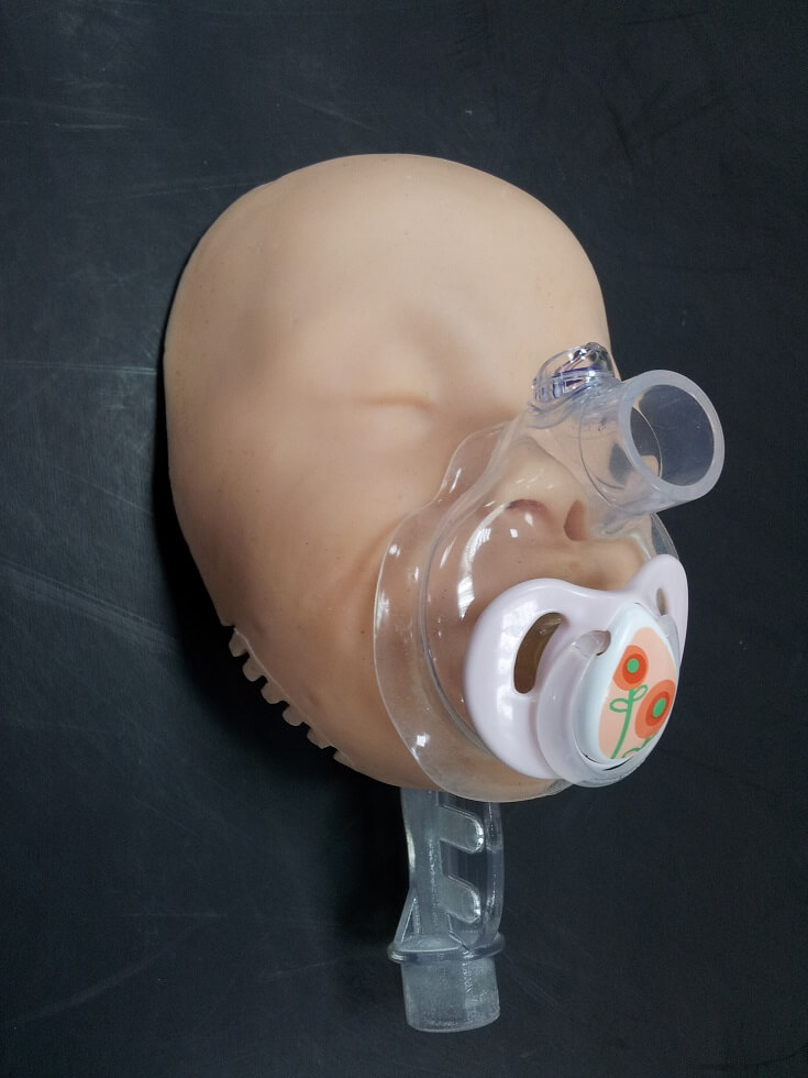 A model of the innovative inhalation mask for babies. Photo: Yaron Honan, Technion spokeswoman, a model of the innovative inhalation mask for babies. Photo: Yaron Honan, Technion Spokesperson