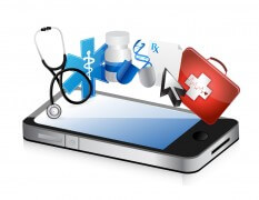 טלפונים סלולארים בשירות הרפואה. איור: shutterstock