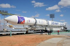 Amos 4 on the launch pad. Photo: Russian Space Agency - Roscosmos