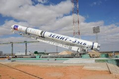 Amos 4 on the launch pad. Photo: Russian Space Agency - Roscosmos