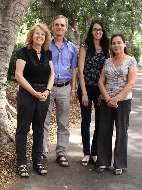 From the right: Sara Barak, Dr. Danit Finkelstein Becker, Prof. Menachem Rubinstein and Dr. Daniela Novick. gene therapy. Photo: Weizmann Institute