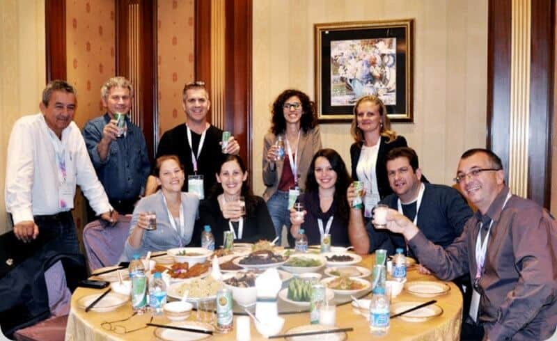 Members of the Israeli team for the Solar Decathlon competition for designing solar buildings in China, August 2013