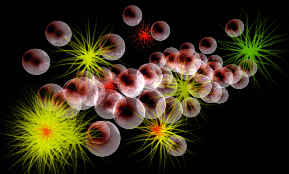 XNUMXD imaging of post-collision particles at the LHC particle accelerator at Sarn near Geneva. Illustration: shutterstock