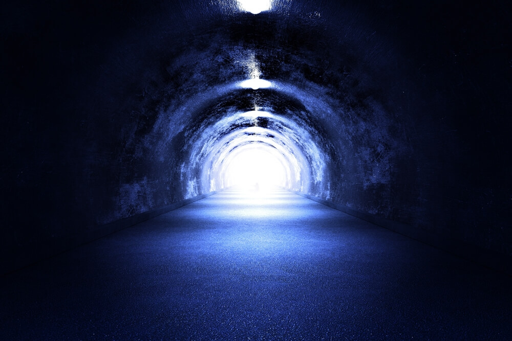 Light at the end of the tunnel, a common motif in the stories of heart attack survivors who reported a "near-death experience". Illustration: shutterstock