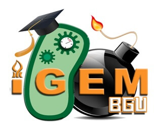 شعار مجموعة IGEM BGU التي تعمل على تطوير آلية التدمير الذاتي للبكتيريا الاصطناعية. صورة العلاقات العامة