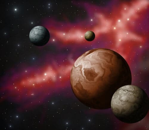 An imaginary system of planets outside the solar system. Illustration: shutterstock