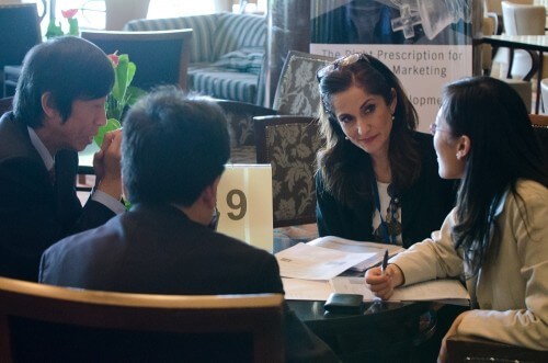 Businesswoman Sigal Weisswasser, representative of the Chinese government at a conference dealing with business with China, October 2013