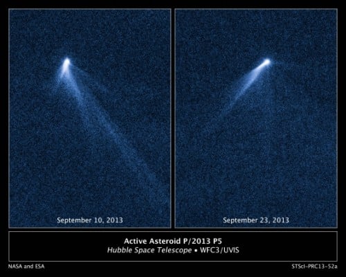 An asteroid that looks like a sprinkler with six comet tails. Photo. NASA