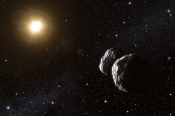 Artist's impression of the asteroid 234 Barbara, thanks to a special method of photography in the very large telescope of the European Southern Observatory (ESO) the scientists were able to measure the size of the small asteroid located inside the asteroid belt for the first time. Their observations also led them to hypothesize that Barbara has a sunken shape, a feature created by another asteroid impact. Photo: ESO/L. Calçada