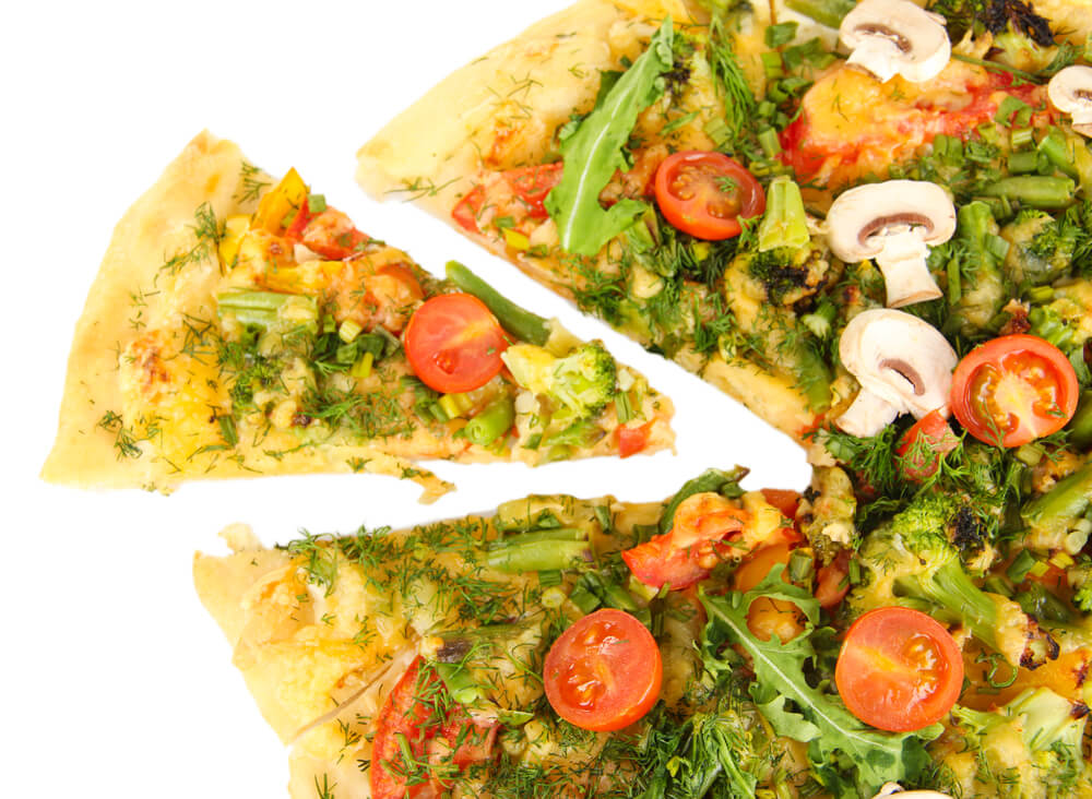 Vegetarian pizza (vegan is more correct because it does not contain cheese). Photo: shutterstock