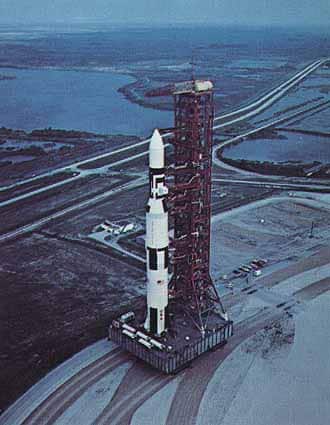 The first parts of the Skylab laboratory are all ready for launch. Photo: NASA