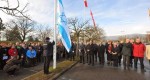 The Israeli flag is raised at CERN upon Israel's official accession to the organization. Photo: Foreign Ministry delegation in Geneva, Laurent Egli.