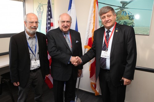 Menachem Kidron, Director of the Israel Space Agency, Frank Diblo, Director of Space Florida, Dr. Avraham Gross from the Office of the Chief Scientist (Photo: Sion Farage)