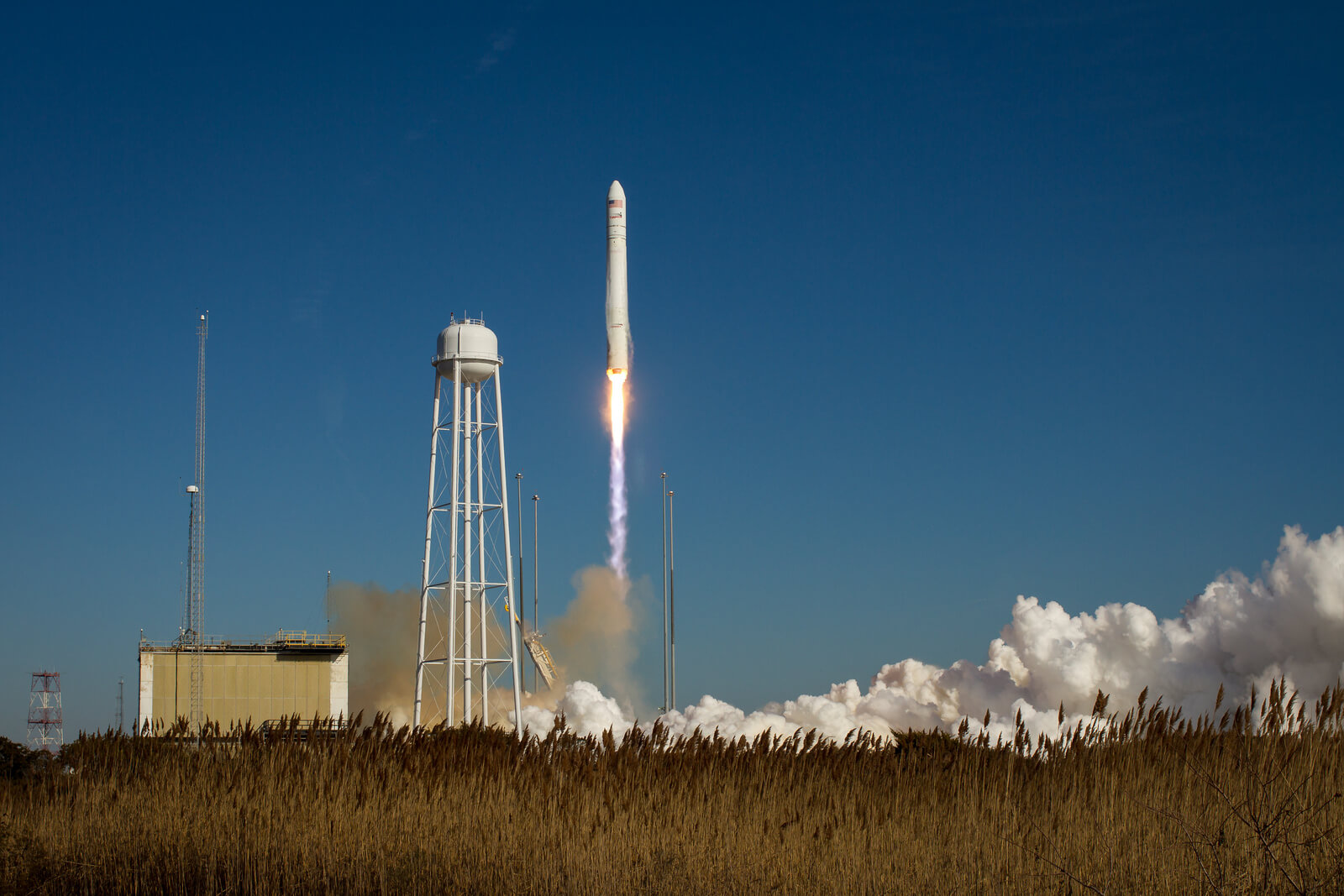 Orbital Sciences' Antares rocket launch on January 9, 2014 followed by the launch at the Wallops Space Center, Virginia on a supply mission to the International Space Station on the Cygnus spacecraft. Photo: NASA