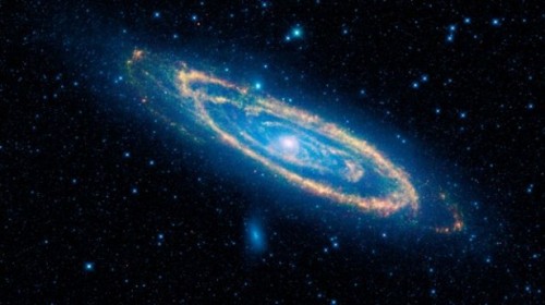 גלקסית אנדרומדה וגלקסיות הלוויין שלה. 