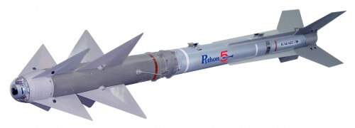 טיל אוויר-אוויר מדגם פיתון-5 מתוצרת רפאל. צילום יח"צ