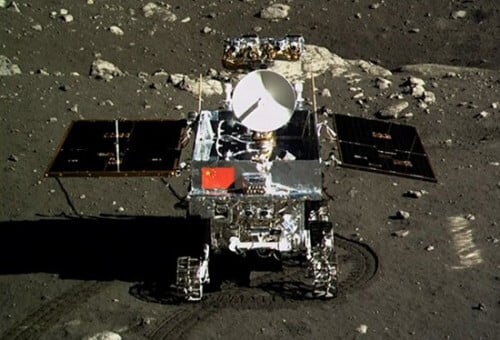 The lunar robotic vehicle Yuto, as photographed from the Chang'e 3 spacecraft. Photo: Chinese Space Agency