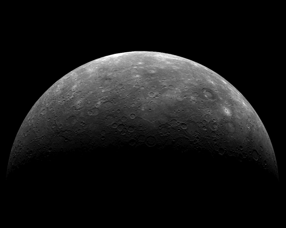 The planet Hema as photographed during the third pass of the Mercury Messenger spacecraft as part of the maneuvers it conducted before entering orbit around the planet. Photo: NASA
