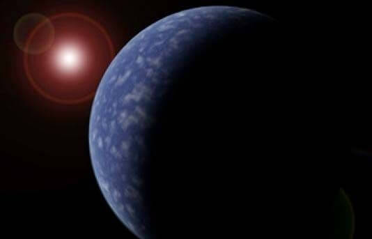 כוכב לכת מסוג 'סופר כדור ארץ' מקיף ננס אדום. איור: אוניברסיטת הרטפורדשייר
