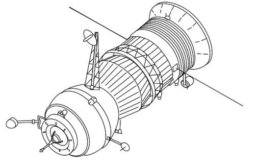 Progress 1 payload spacecraft. Image from Wikipedia