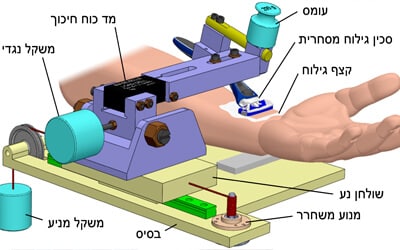 סכין גילוח בהשראת הסלמנדרה. איור 2. באדיבות הטכניון