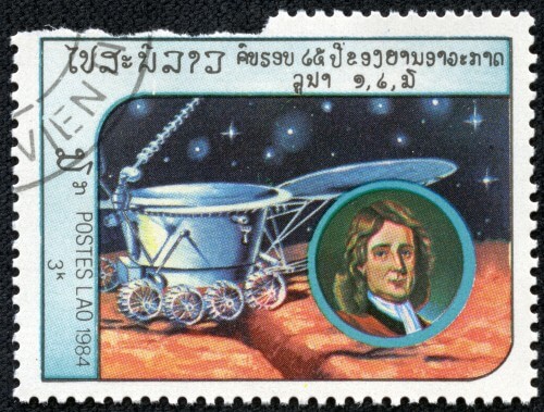 Lunar Rover Lonkhod 2 on a 1984 Laos stamp. YANGCHAO / Shutterstock.com