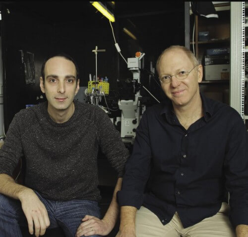 Right: Prof. Roi Bar-Ziv and Itamar Shani. Long-term adapter