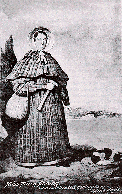 A 19th century postcard depicting Marie Anning.