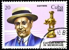 בול לזכרו של חוזה ראול קפבלנקה שהוציאה מולדתו, קובה. Kiev.Victor / Shutterstock.com