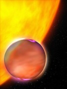 כוכב הלכת HD189733b מגיח מאחורי השמש שלו. איור: נאס"א