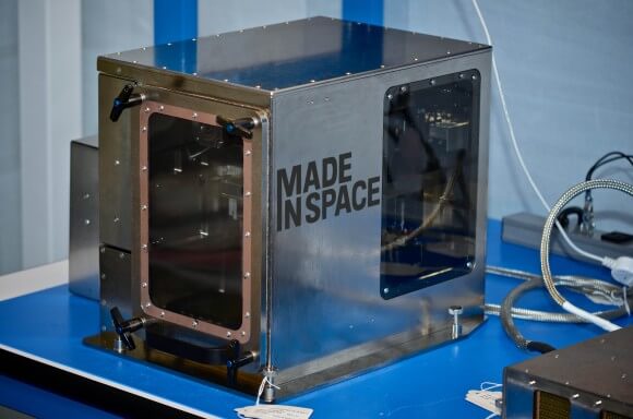 A close-up of a Made In Space XNUMXD printer. PR photo. Inc. Credit: Made In Space