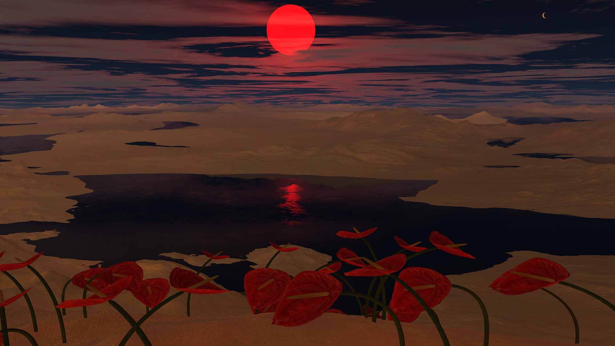 כוכב לכת מצולק בפעילות טקטונית ערב הפיכת השמש שלו לענק אדום. איור: אוניברסיטת וושינגטון