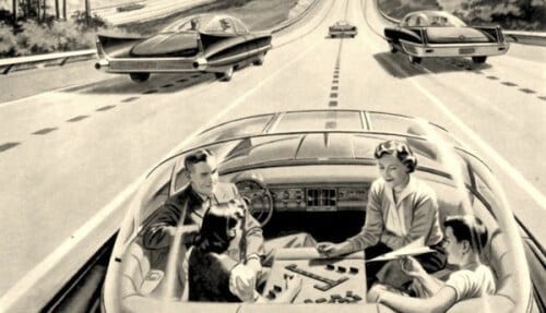 Just before the end: did you know? Already in 1957 there was a first advertisement for driverless cars. The idea may have been good, but the technology took another fifty years to reach the point of realization.