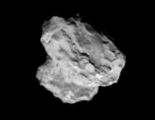 أحدث صورة للمذنب 67P Churyumov-Gardimenko التقطتها روزيتا في 2 أغسطس 2014. الصورة: ESA/Rosetta/Navcam