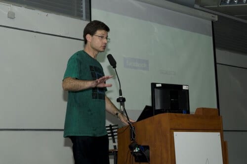 Gilad Diamant at the book launch conference "Sharp Thinking - Between Reality and Illusion", Afka College, July 20, 2014. Photo: Gadi Migdal and Boaz Arad