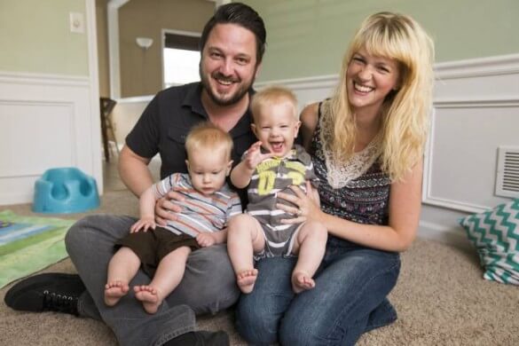 Melissa and Mark Knotwitz, with their two children. One of the children suffered cerebral hemorrhages as a result of a lack of vitamin K, after the parents decided not to approve giving the toddler an injection. Source: Vanderbilt Hospital