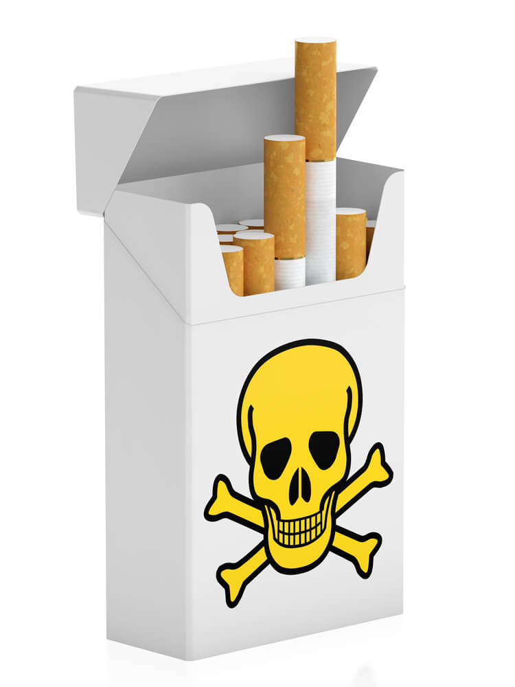 السجائر - علبة مليئة بالمواد المسرطنة. الرسم التوضيحي: شترستوك