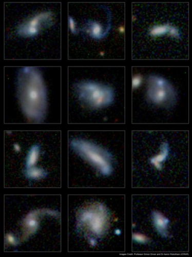 כמה מאלפי הגלקסיות המתמזגות שזוהו בסקר גאמא. צילום: סיימון דרייבר וארון רובותהם, ICRAR.