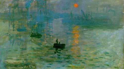 The painting "Impression, Sunrise" by Claude Monet. Scientific research has proven exactly when it was painted