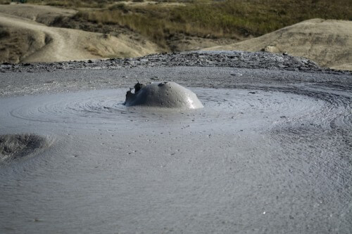 A "mud volcano" in Romania emits methane. Photo: shutterstock