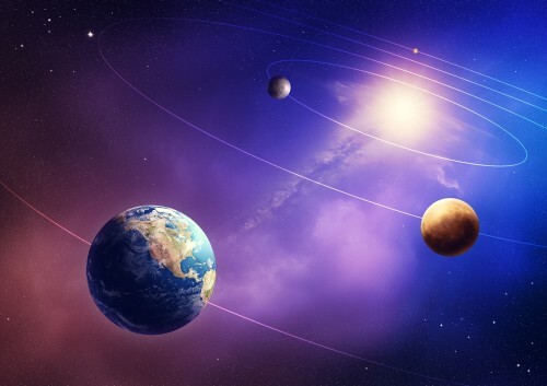 The earth is no longer at the center of the universe. The inner solar system. Illustration: shutterstock