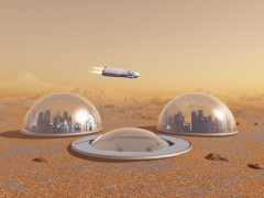 מושבה עתידנית על מאדים. איור: shutterstock