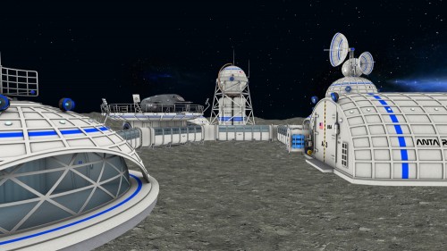 محطة أبحاث (خيالية) على القمر. الرسم التوضيحي: شترستوك