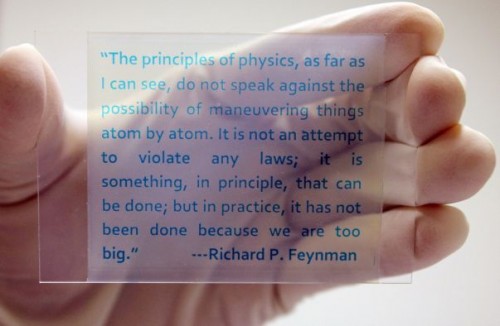 اقتباس ريتشارد فاينمان على ورق قابل لإعادة الاستخدام. الصورة: جامعة كاليفورنيا