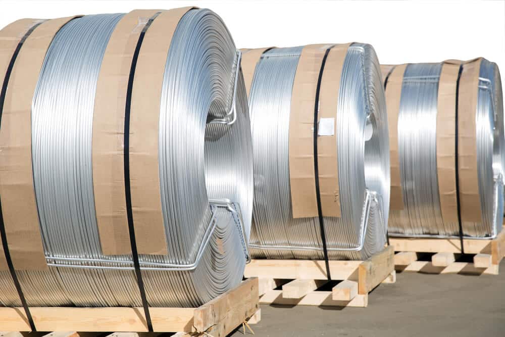 Huge rolls of aluminum wires. Photo: shutterstock