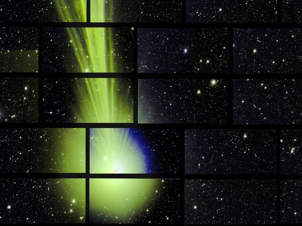 Comet Lovejoy as imaged by the Deep Space Telescope Camera in Chile. Photo: MARTY MURPHY, NIKOLAY KUROPATKIN, HUAN LIN, AND BRIAN YANNY/FERMILAB