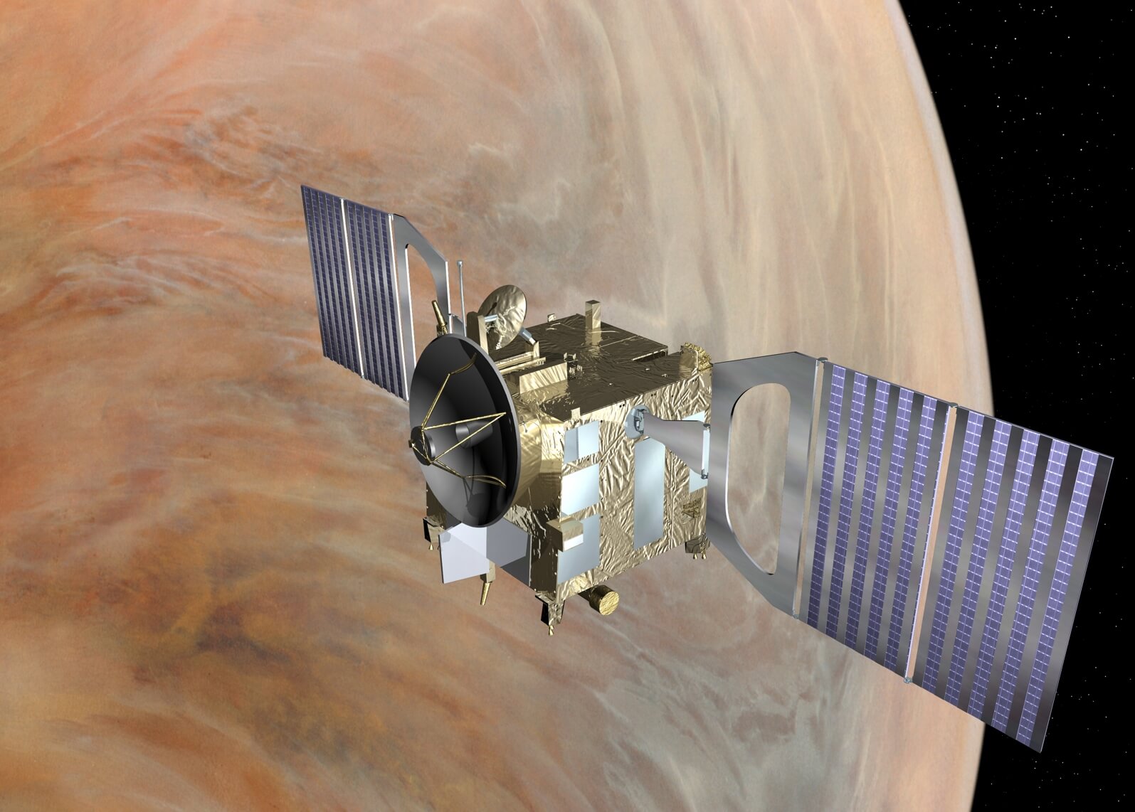 The Venus Express spacecraft in its heyday. Figure: European Space Agency