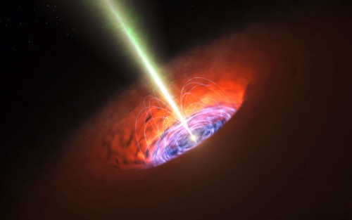 Radio radiation from a black hole. Figure: ESO