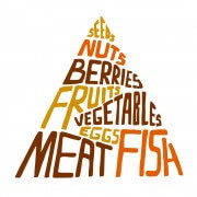 "פירמידת המזון" לפי תורת "הדיאטה הפלאוליתית". איור: Maria Ticce/Shutterstock