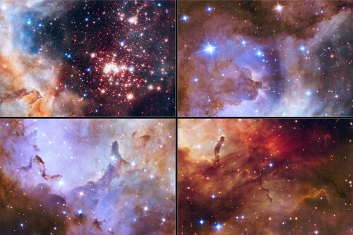 תמונות מייצגות של ערפיליות שבהן נוצרים כוכבים שצילם טלסקופ החלל האבל במהלך השנים. צילום: המכון המדעי של טלסקופ החלל